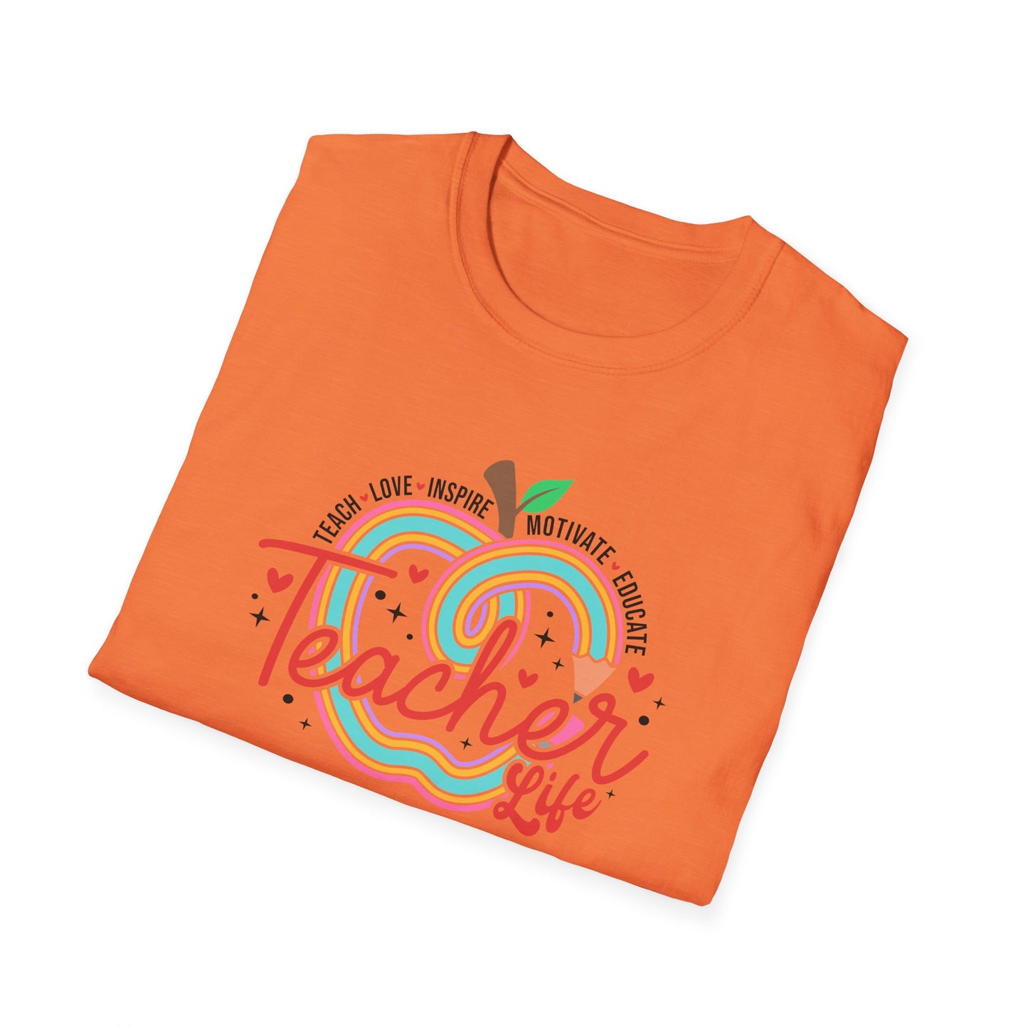 Teacher Life – Cute Apple Graphic Teacher Tee