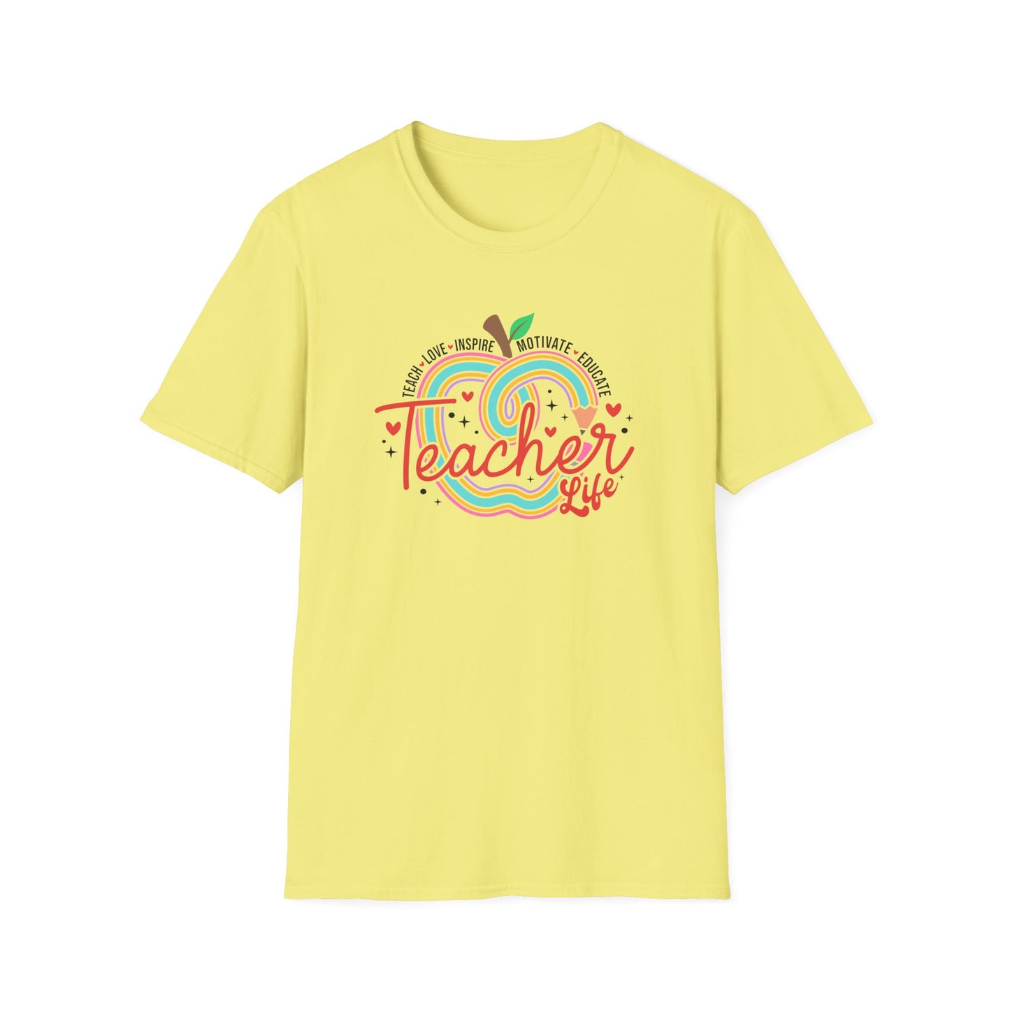 Teacher Life – Cute Apple Graphic Teacher Tee