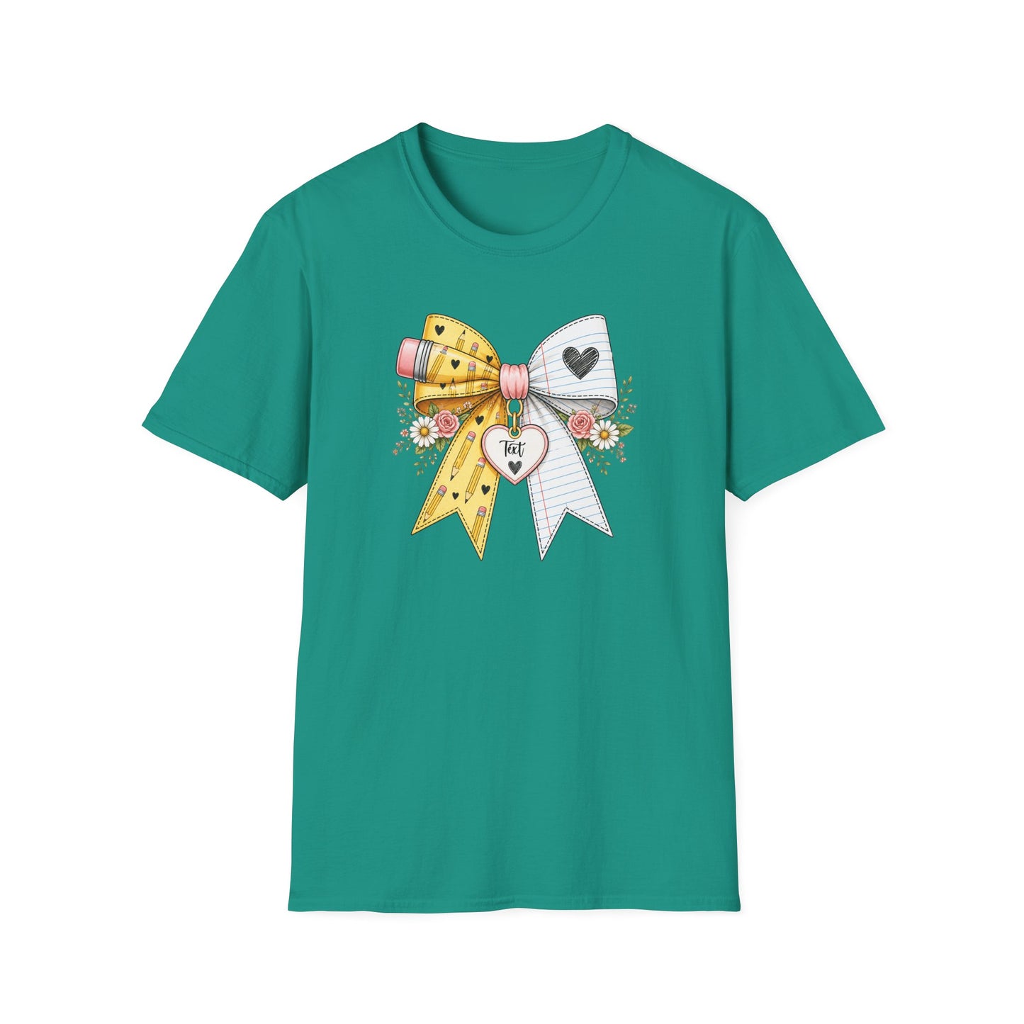 Personalized Teacher Bow Shirt | Custom Teacher Name Heart Tee