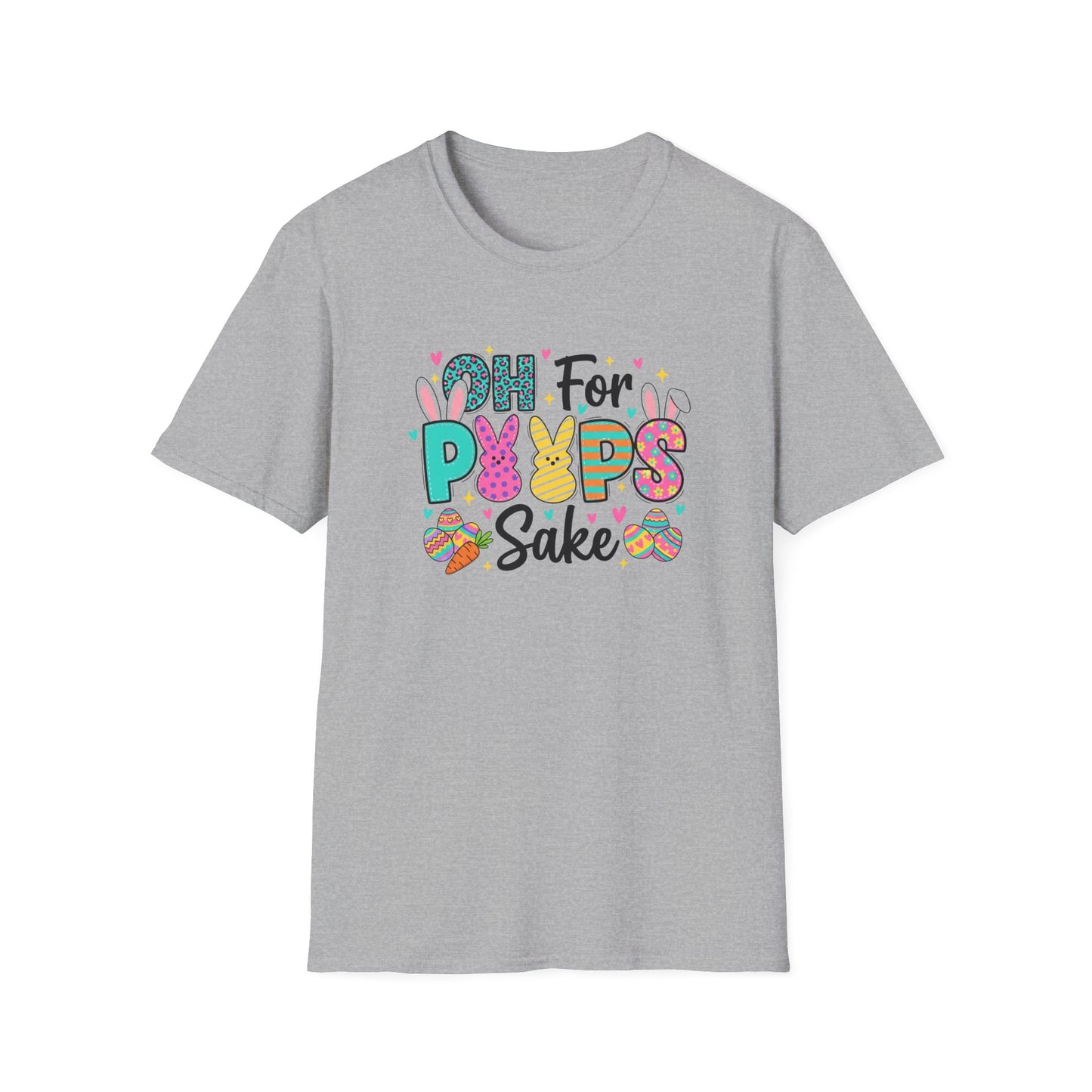 Oh For Peeps Sake Easter Shirt, Funny Easter Bunny Tee, Cute Peeps Bunny Graphic T-Shirt, Pastel Spring Easter Outfit, Funny Easter Saying Shirt for Women