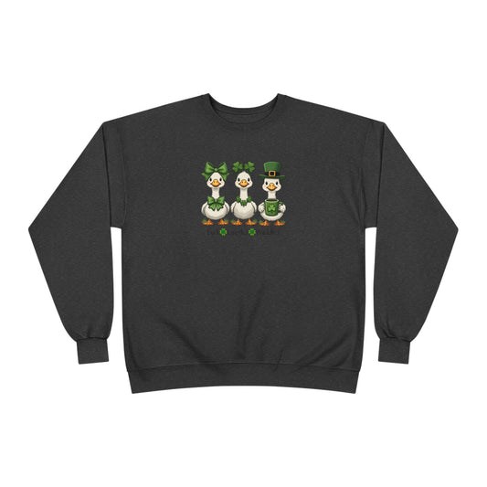 St. Patrick's Day Duck Family Crewneck Sweatshirt — "Luck of the Waddles"