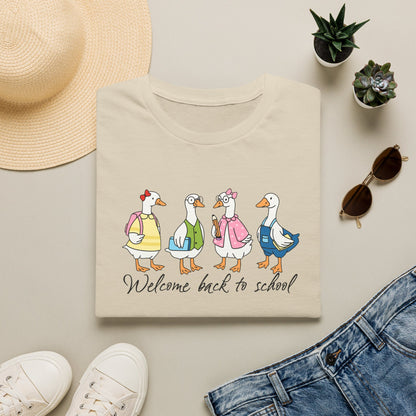 Back to School Ducklings T-Shirt — "Welcome back to school"