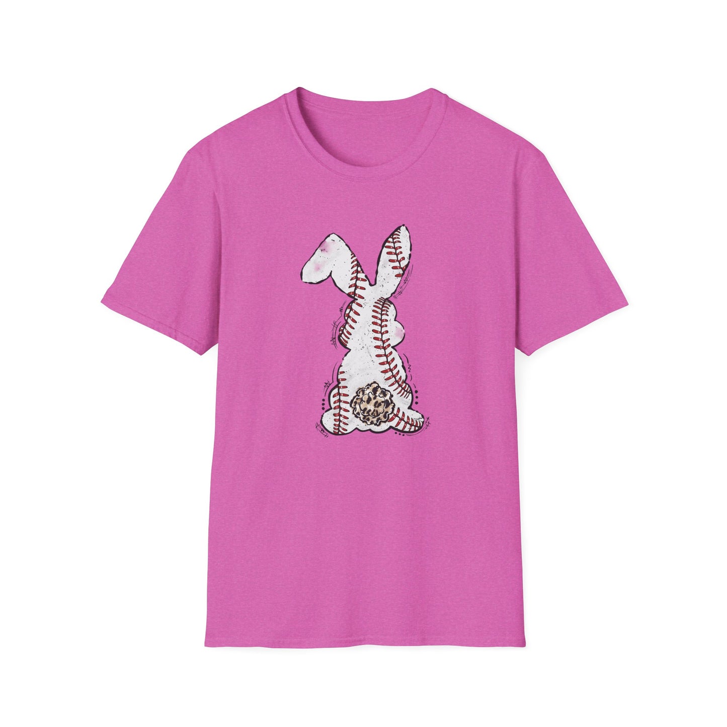 Funny Baseball Bunny Easter T-Shirt – Baseball Stitch Bunny Butt Graphic Tee, Cute Easter Baseball Shirt, Sports Easter Rabbit Tee for Women & Moms