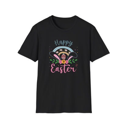 Happy Easter Shirt, Pastel Easter Bunny Ears Tee, Cute Spring Graphic T-Shirt, Easter Egg Floral Shirt, Women’s Easter Outfit, Bunny Lover Gift