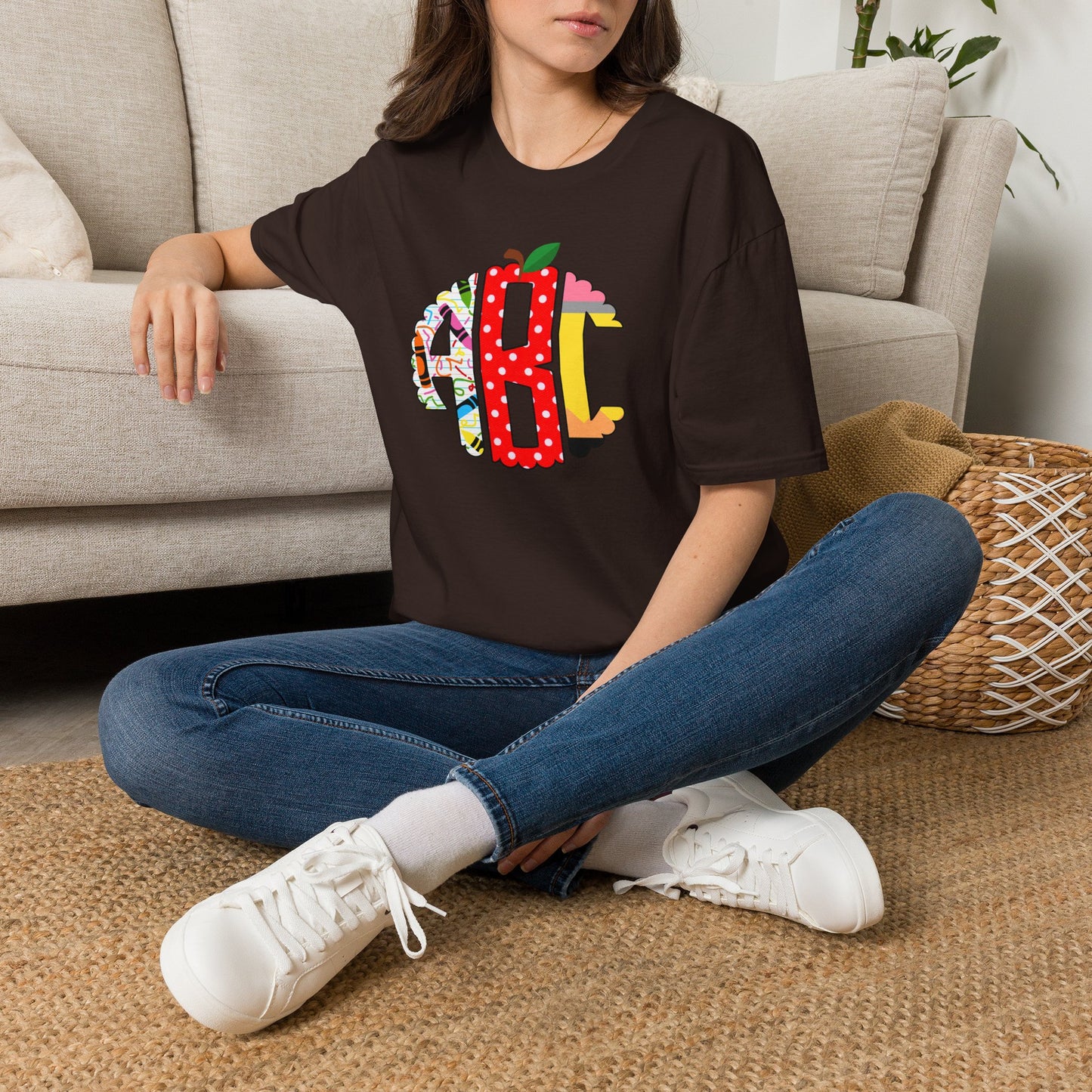 ABC Teacher Shirt | Back to School Graphic Tee | Apple Pencil Crayon Teacher Shirt