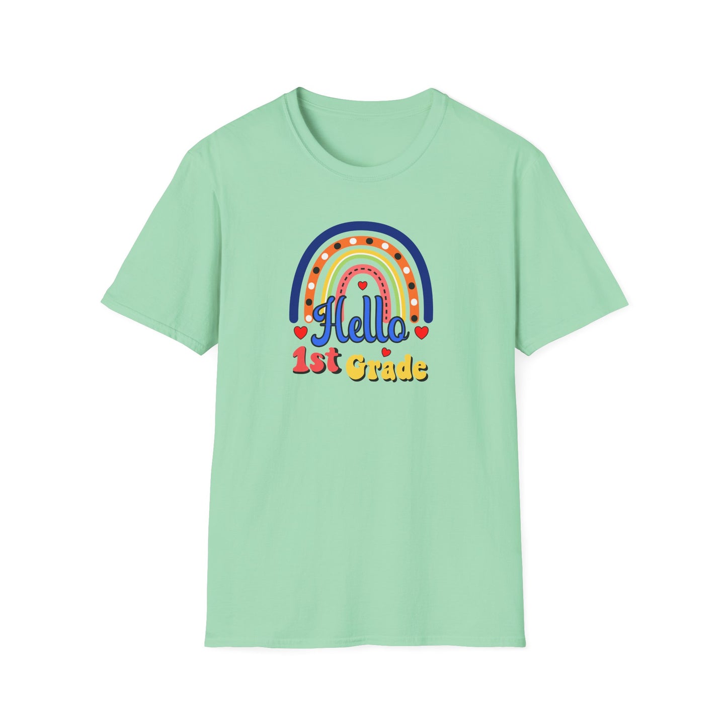 1st Grade Rainbow T-Shirt - "Hello 1st Grade" Back-to-School Tee for Kids