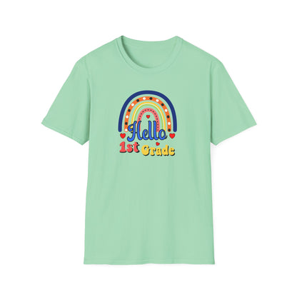1st Grade Rainbow T-Shirt - "Hello 1st Grade" Back-to-School Tee for Kids