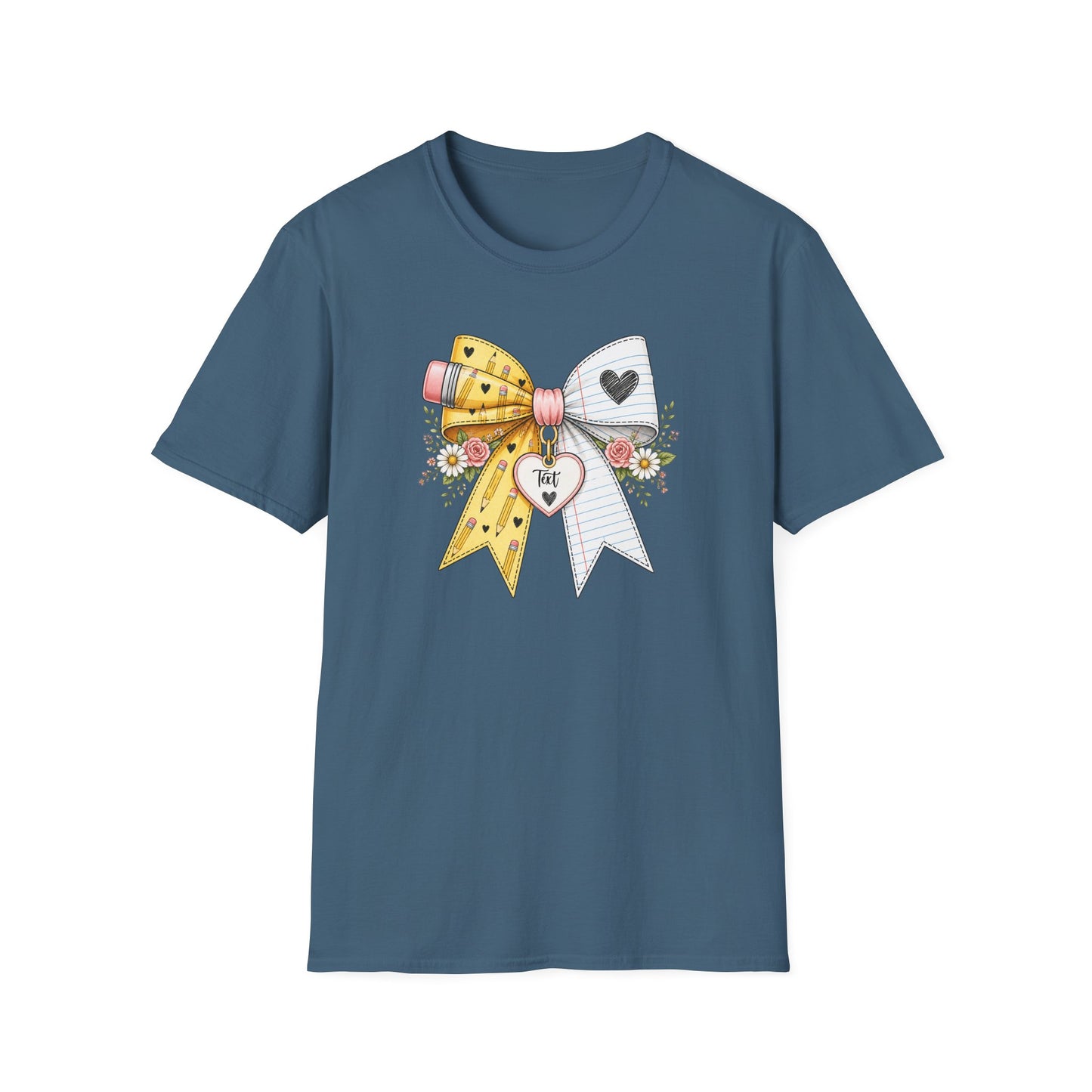 Personalized Teacher Bow Shirt | Custom Teacher Name Heart Tee