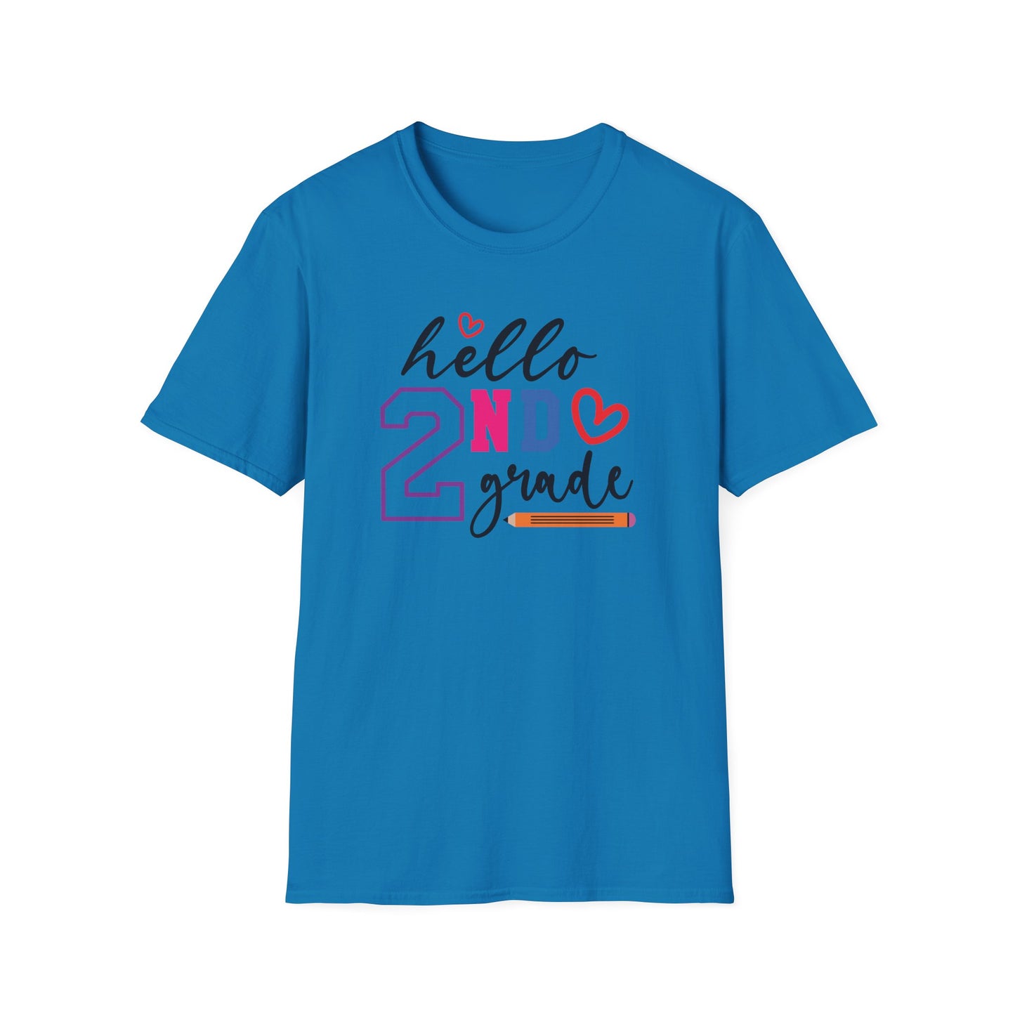 Hello Grade Teacher Shirts | Retro Back to School Graphic Tees | Preschool, Pre-K, Kindergarten, First, Second & Third Grade Teacher Shirt | Gildan 64000 Softstyle Tee