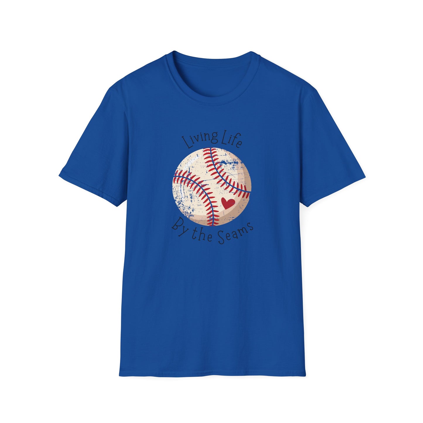 Living Life By The Seams Baseball Shirt, Cute Baseball Mom Tee, Softball Lover Graphic Tee, Game Day Shirt, Baseball Gift for Women, Sports Fan T-Shirt