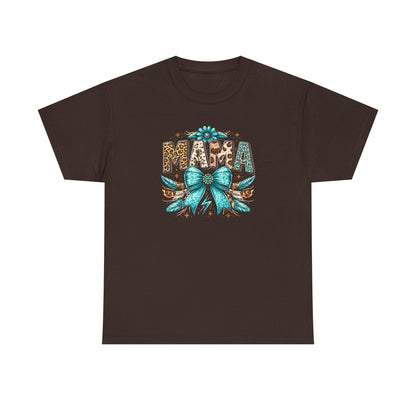 Mama Leopard Print Shirt –  Western Mama Shirt – Cowgirl Mom Graphic Tee – Trendy Mama Shirt