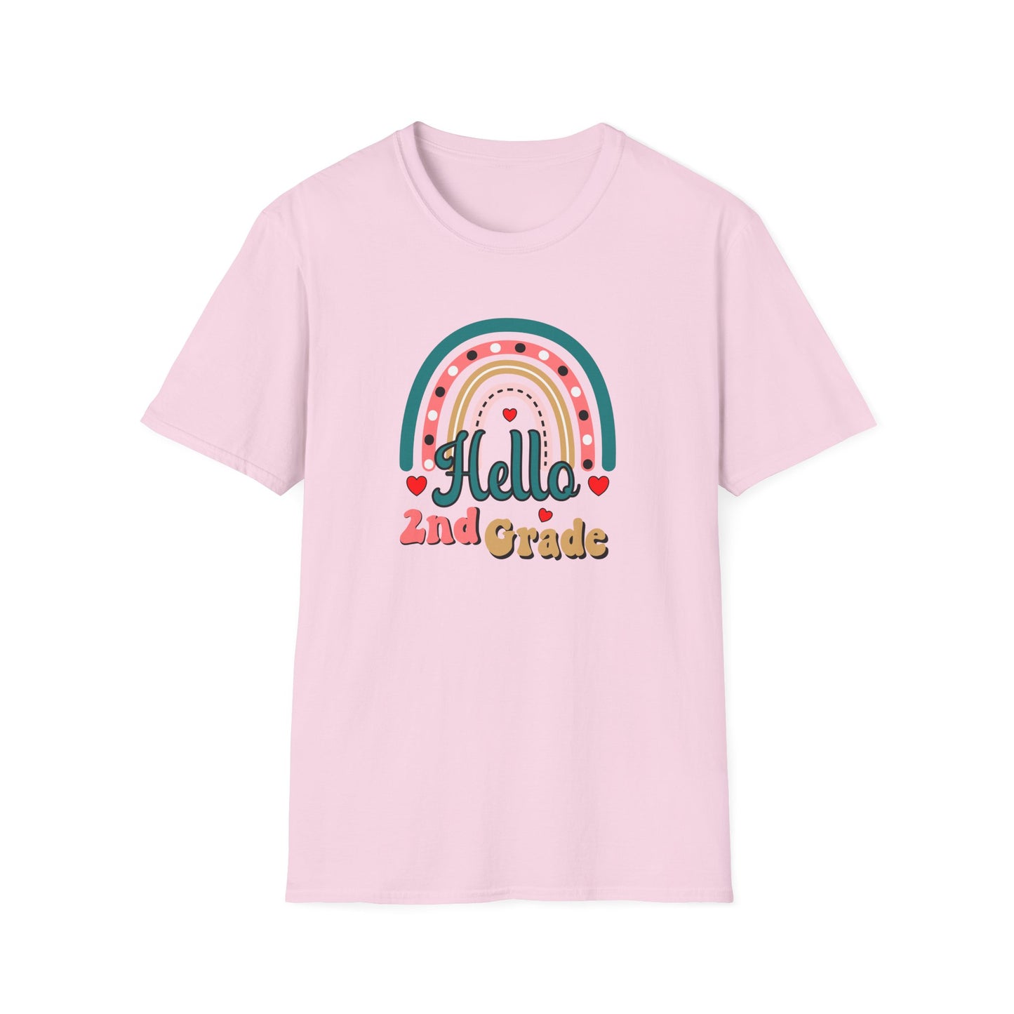 Hello 2nd Grade Rainbow T-Shirt – Back to School Teacher & Student Tee