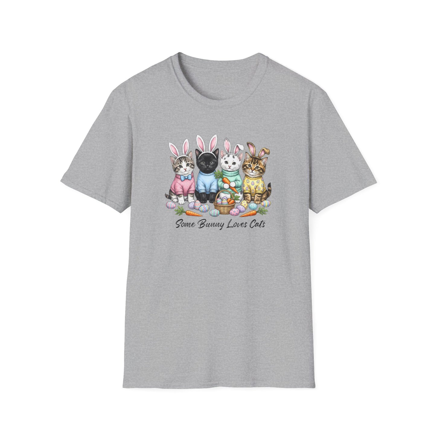 Cute Easter Cat Bunny Shirt – “Some Bunny Loves Cats” Pastel Graphic Tee, Funny Cat Lover Easter Shirt, Bunny Ear Cats Spring T-Shirt Gift for Women