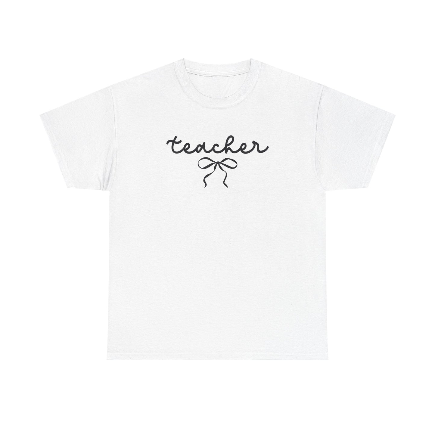Teacher Script Tee - Teacher Bow Graphic Tee | Cute Teacher Shirt