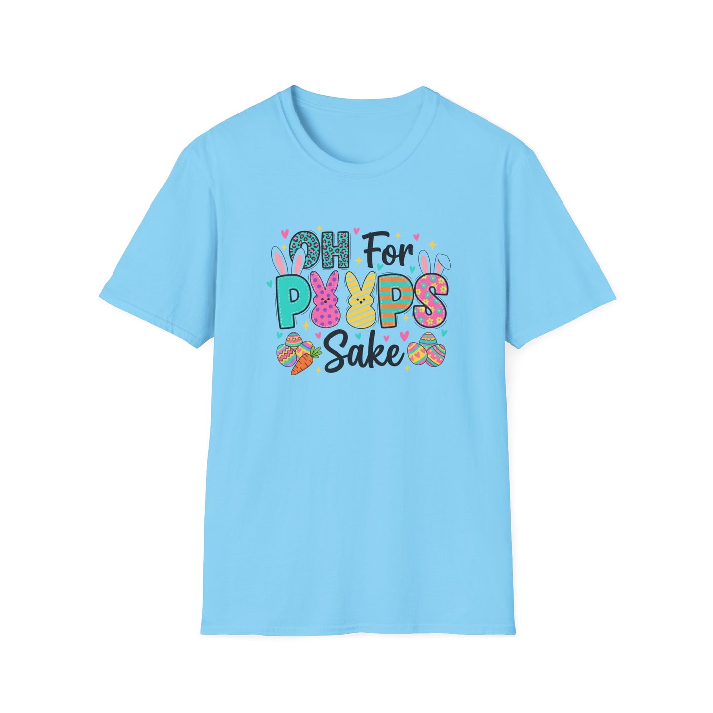 Oh For Peeps Sake Easter Shirt, Funny Easter Bunny Tee, Cute Peeps Bunny Graphic T-Shirt, Pastel Spring Easter Outfit, Funny Easter Saying Shirt for Women