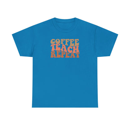 Coffee Teach Repeat Retro Shirt | Vintage Teacher T-Shirt