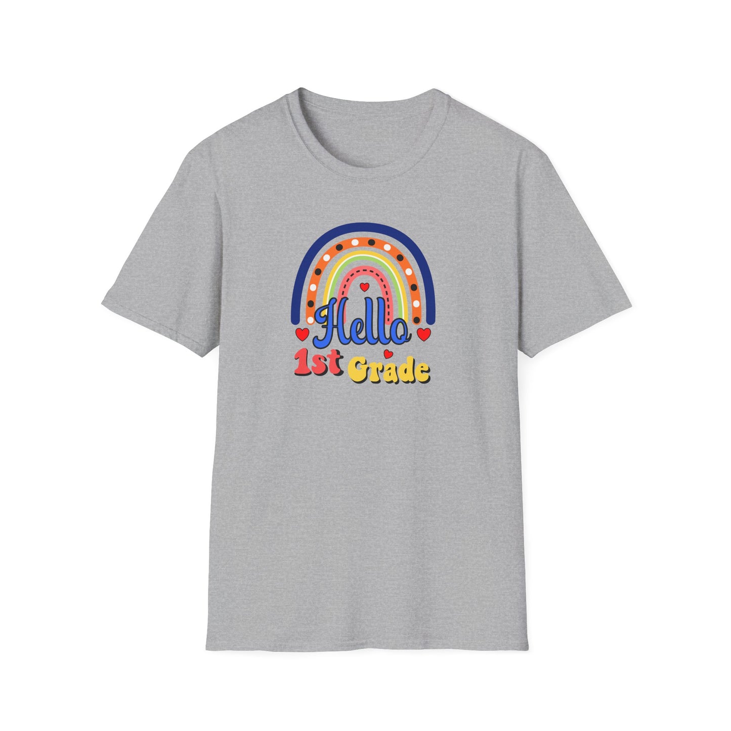 1st Grade Rainbow T-Shirt - "Hello 1st Grade" Back-to-School Tee for Kids