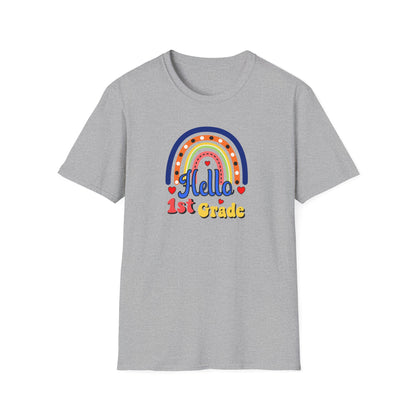 1st Grade Rainbow T-Shirt - "Hello 1st Grade" Back-to-School Tee for Kids