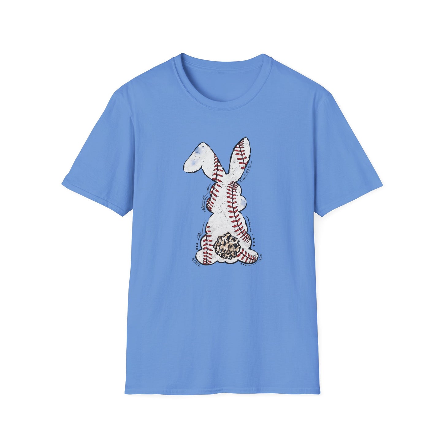 Funny Baseball Bunny Easter T-Shirt – Baseball Stitch Bunny Butt Graphic Tee, Cute Easter Baseball Shirt, Sports Easter Rabbit Tee for Women & Moms