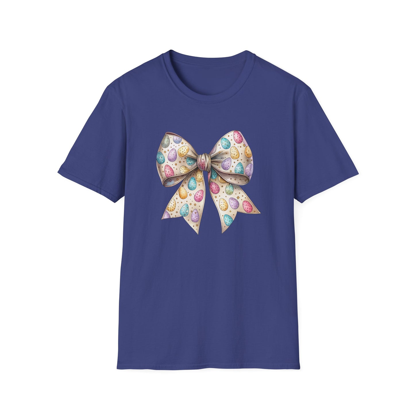 Pastel Easter Bow Shirt, Cute Spring Graphic Tee, Easter Egg Ribbon T-Shirt, Coquette Easter Outfit, Soft Aesthetic Bunny Season Tee, Women’s Spring Gift