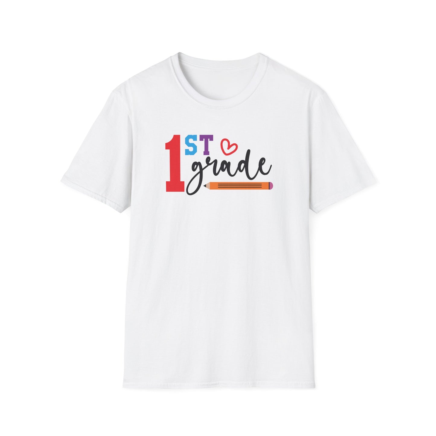 1st Grade Teacher Shirt | Back to School Teacher Tee | First Grade Graphic T-Shirt | Cute Classroom Shirt | Gildan 64000 Softstyle Tee