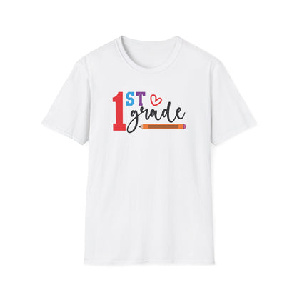 1st Grade Teacher Shirt | Back to School Teacher Tee | First Grade Graphic T-Shirt | Cute Classroom Shirt | Gildan 64000 Softstyle Tee