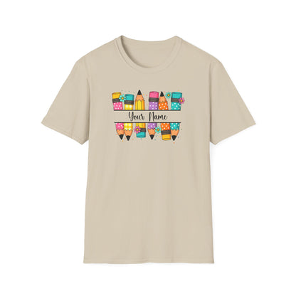 Personalized Pencil Graphic T-Shirt – Cute Back to School Teacher Tee