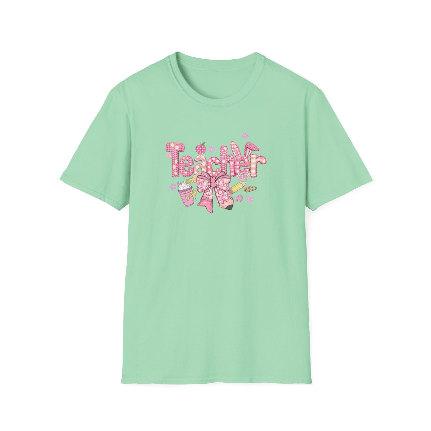 Teacher Pink Bow T-Shirt — Cute Classroom Gift for Teachers