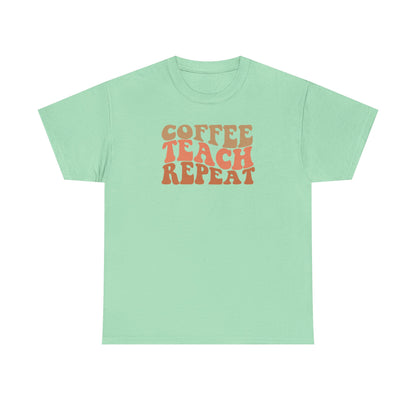 Coffee Teach Repeat Retro Shirt | Vintage Teacher T-Shirt