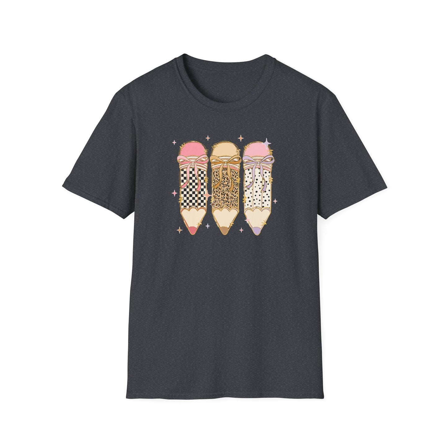 Coquette Pencil Teacher Shirt | Bow Pencil Teacher T-Shirt | Pink Leopard Checkered School Shirt