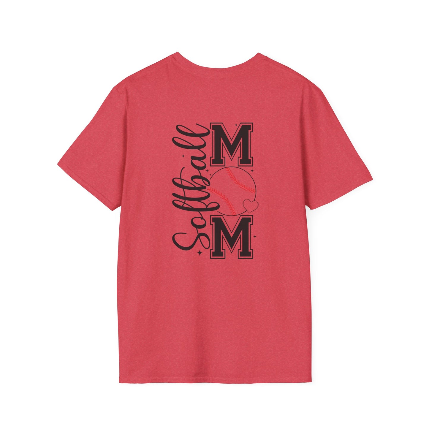 Softball Mom Front & Back Shirt – Trendy Softball Mom Graphic Tee, Double-Sided Game Day Shirt, Sports Mom Gift, Softball Season Apparel