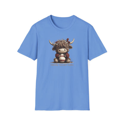 Udderly Adorable Easter Highland Cow Shirt, Cute Cow Easter T-Shirt, Spring Farm Animal Tee, Easter Gift for Women, Country Western Cow Lover