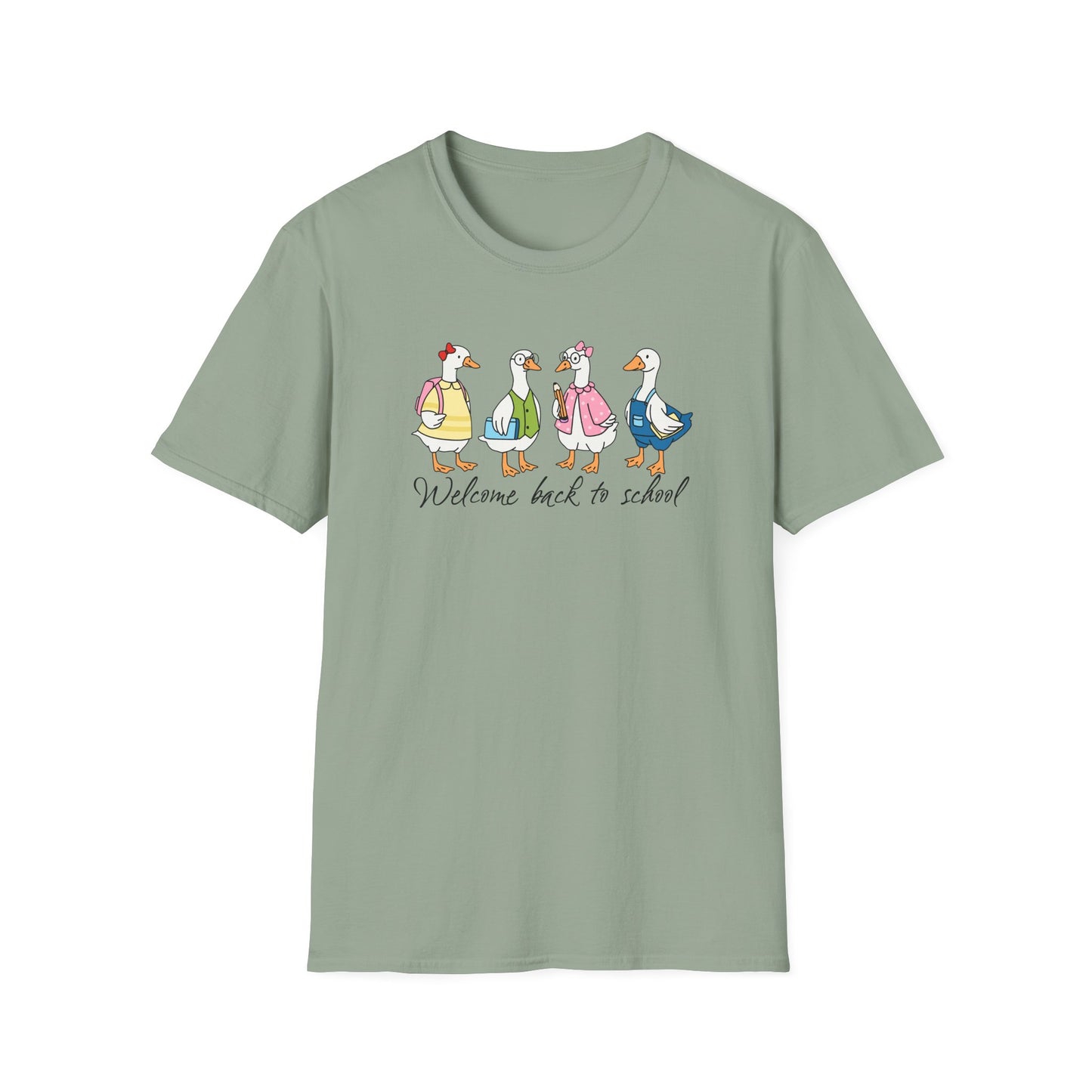 Back to School Ducklings T-Shirt — "Welcome back to school"