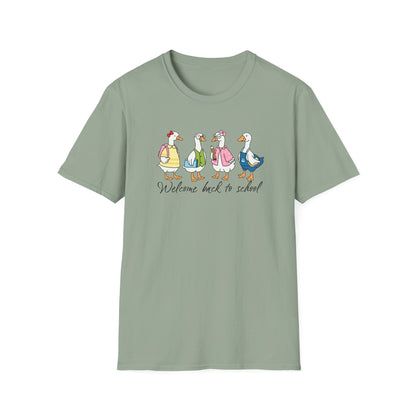 Back to School Ducklings T-Shirt — "Welcome back to school"