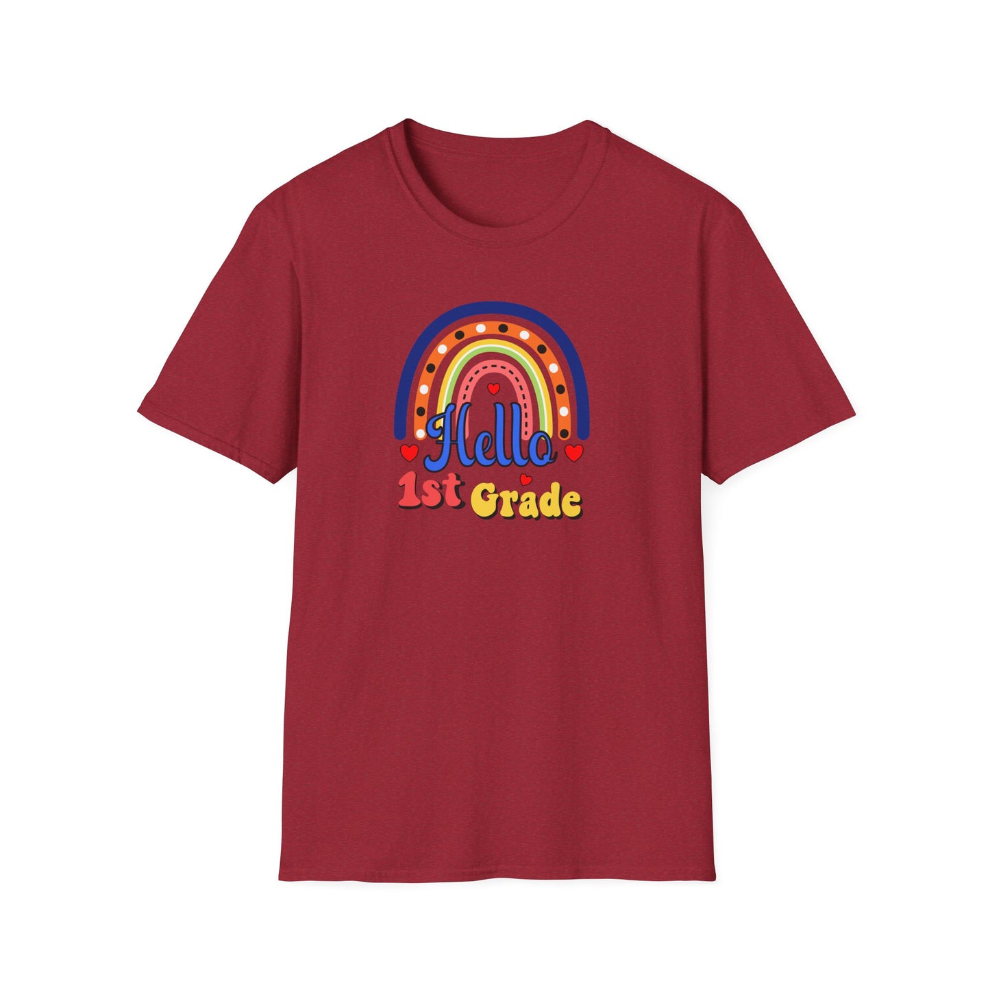 1st Grade Rainbow T-Shirt - "Hello 1st Grade" Back-to-School Tee for Kids