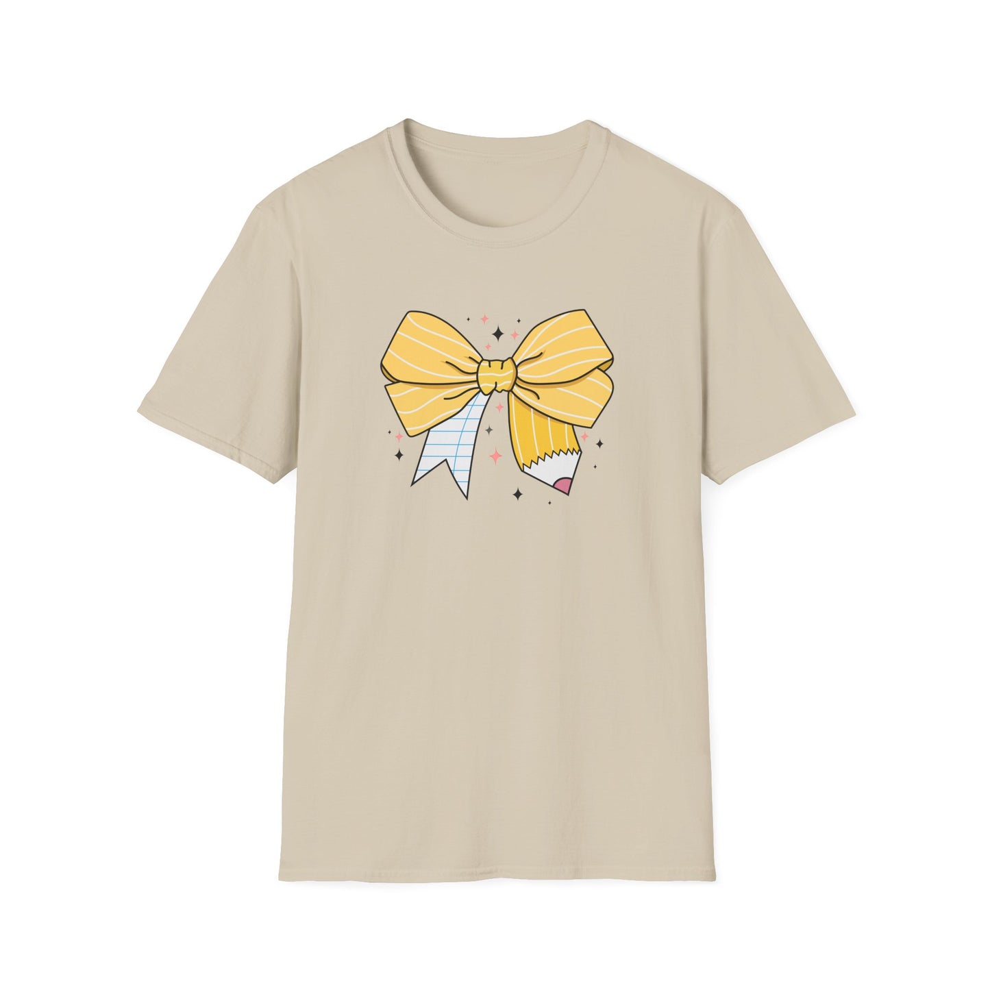 Yellow Bow Graphic T-Shirt — Cute Ribbon Illustration Tee