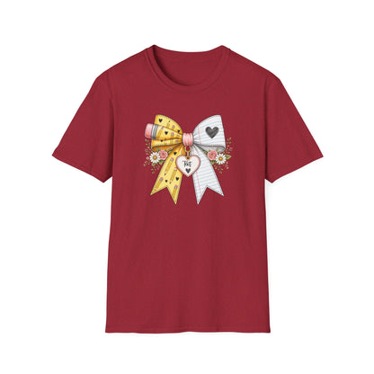 Personalized Teacher Bow Shirt | Custom Teacher Name Heart Tee