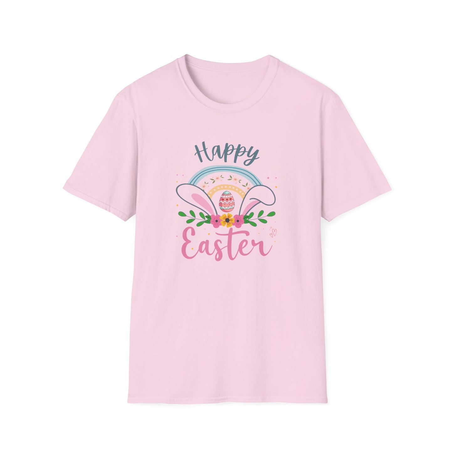 Happy Easter Shirt, Pastel Easter Bunny Ears Tee, Cute Spring Graphic T-Shirt, Easter Egg Floral Shirt, Women’s Easter Outfit, Bunny Lover Gift