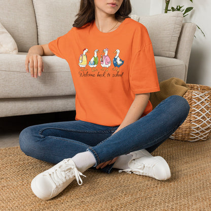 Back to School Ducklings T-Shirt — "Welcome back to school"