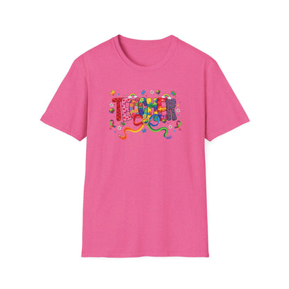 Autism Awareness Rainbow Puzzle Piece Teacher Tee