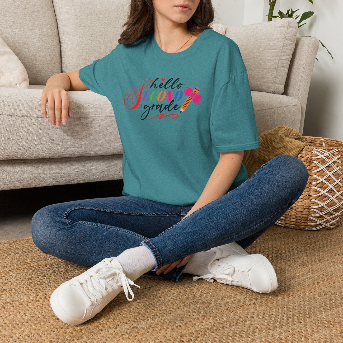 Hello Grade Teacher Shirts | Retro Back to School Graphic Tees | Preschool, Pre-K, Kindergarten, First, Second & Third Grade Teacher Shirt | Gildan 64000 Softstyle Tee