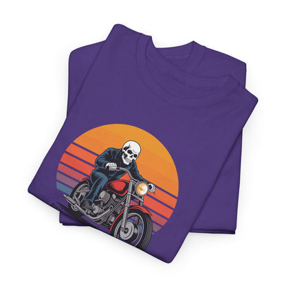Skeleton Biker T-Shirt – “Rules Don’t Apply” Motorcycle Graphic Tee Vintage Style