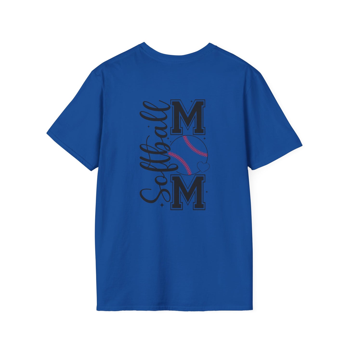 Softball Mom Front & Back Shirt – Trendy Softball Mom Graphic Tee, Double-Sided Game Day Shirt, Sports Mom Gift, Softball Season Apparel