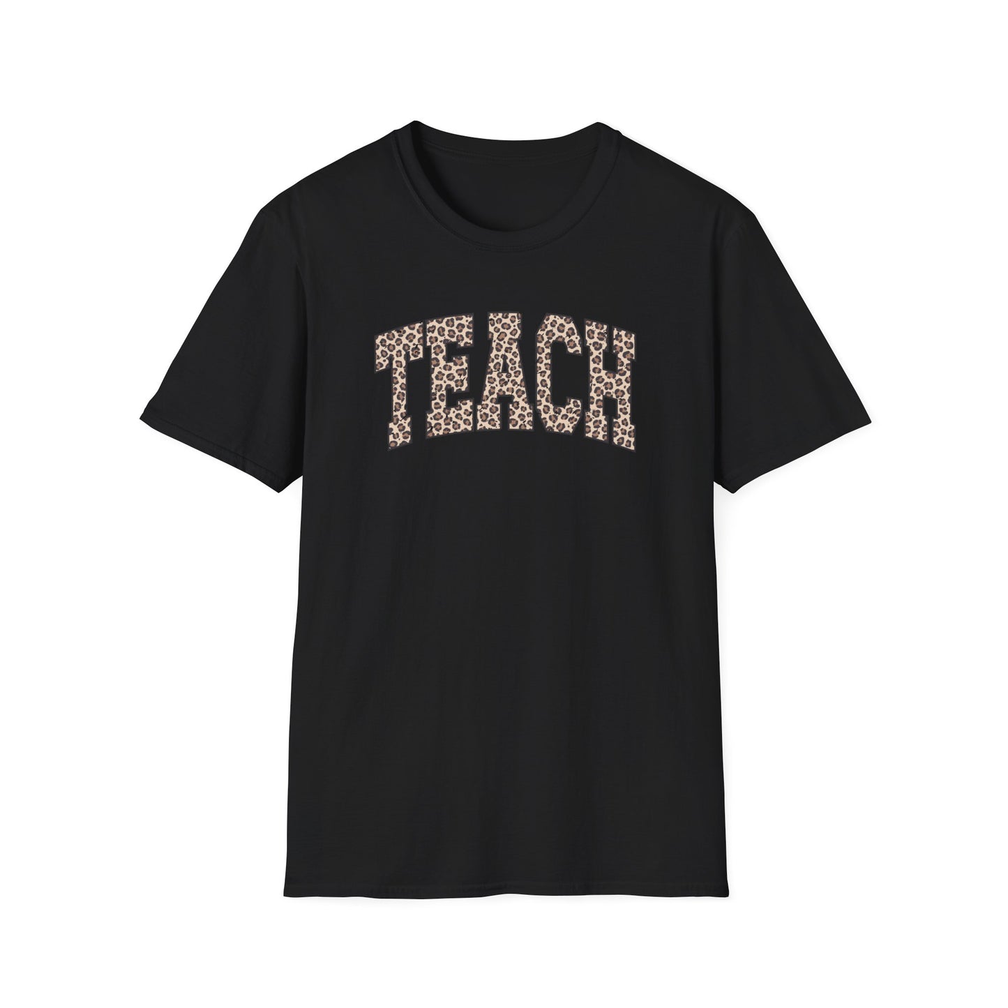 Leopard Print TEACH Shirt – Cute Teacher T-Shirt for Women – Back to School Graphic Tee – Teacher Appreciation Gift – Trendy Educator Shirt