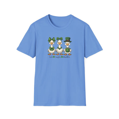 St. Patrick's Day Duck Trio T‑Shirt — Cute Irish Ducks with Shamrocks