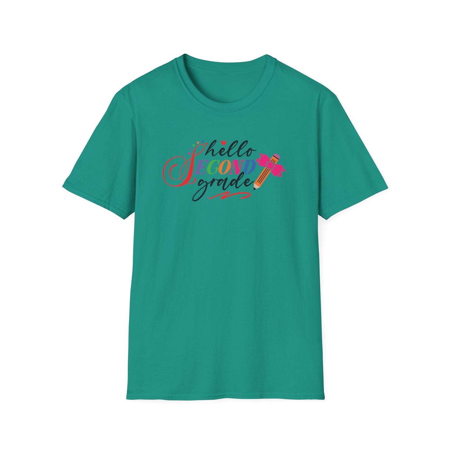 Hello Grade Teacher Shirts | Retro Back to School Graphic Tees | Preschool, Pre-K, Kindergarten, First, Second & Third Grade Teacher Shirt | Gildan 64000 Softstyle Tee