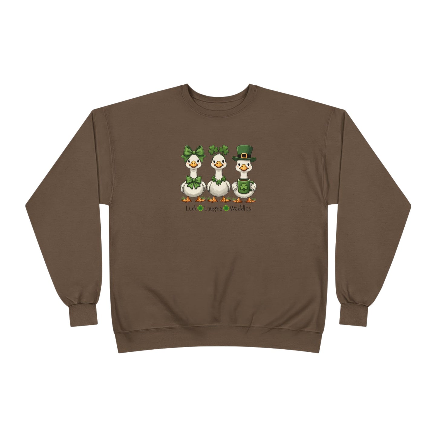 St. Patrick's Day Duck Family Crewneck Sweatshirt — "Luck of the Waddles"