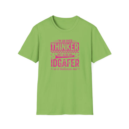 Funny Quote T-Shirt – Overthinker IDGAF Shirt | Sarcastic Graphic Tee | Unisex Casual Top
