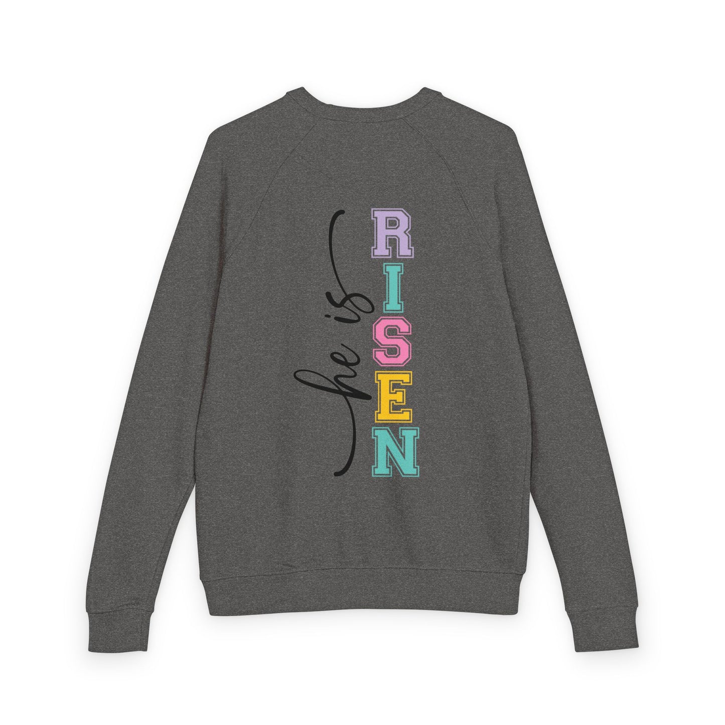 He Is Risen Christian Easter T-Shirt – Faith Based Front & Back Graphic Tee, Religious Resurrection Shirt, Pastel Easter Church Outfit for Women