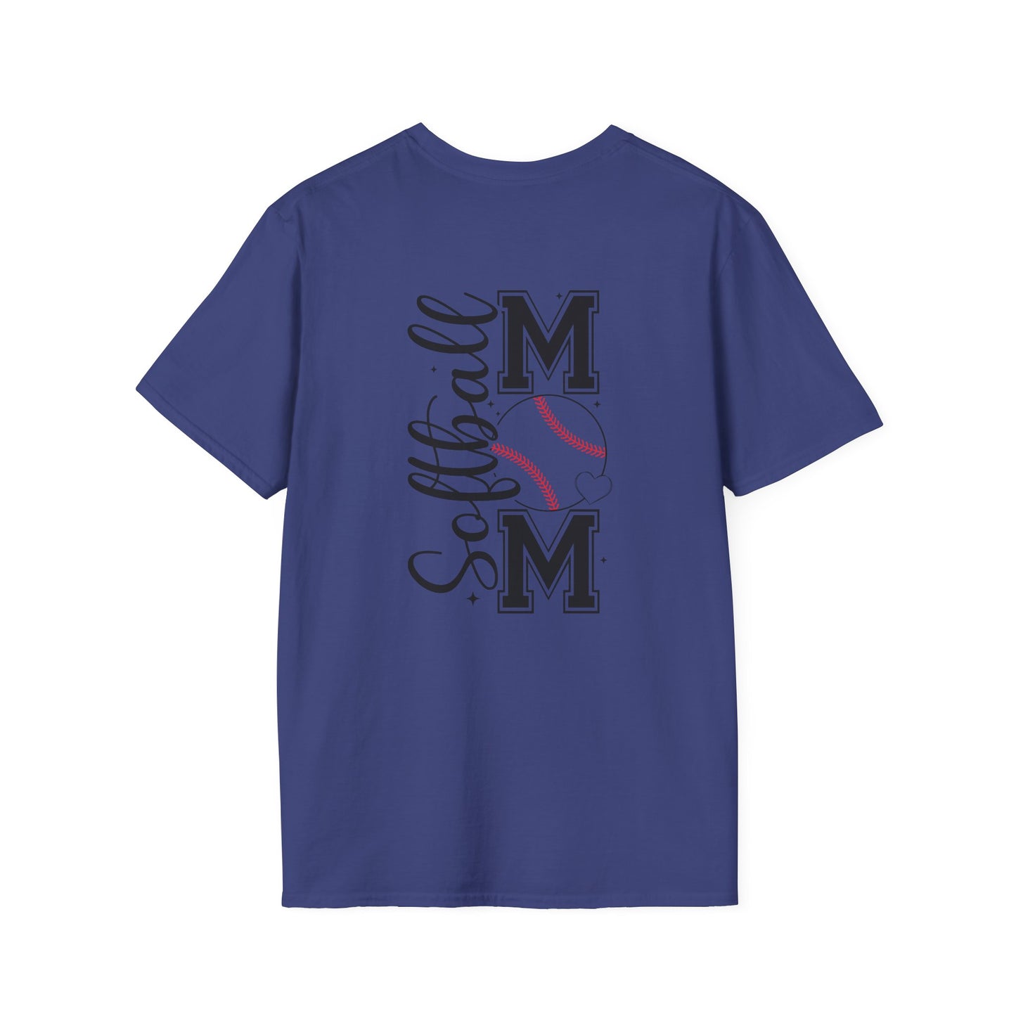 Softball Mom Front & Back Shirt – Trendy Softball Mom Graphic Tee, Double-Sided Game Day Shirt, Sports Mom Gift, Softball Season Apparel